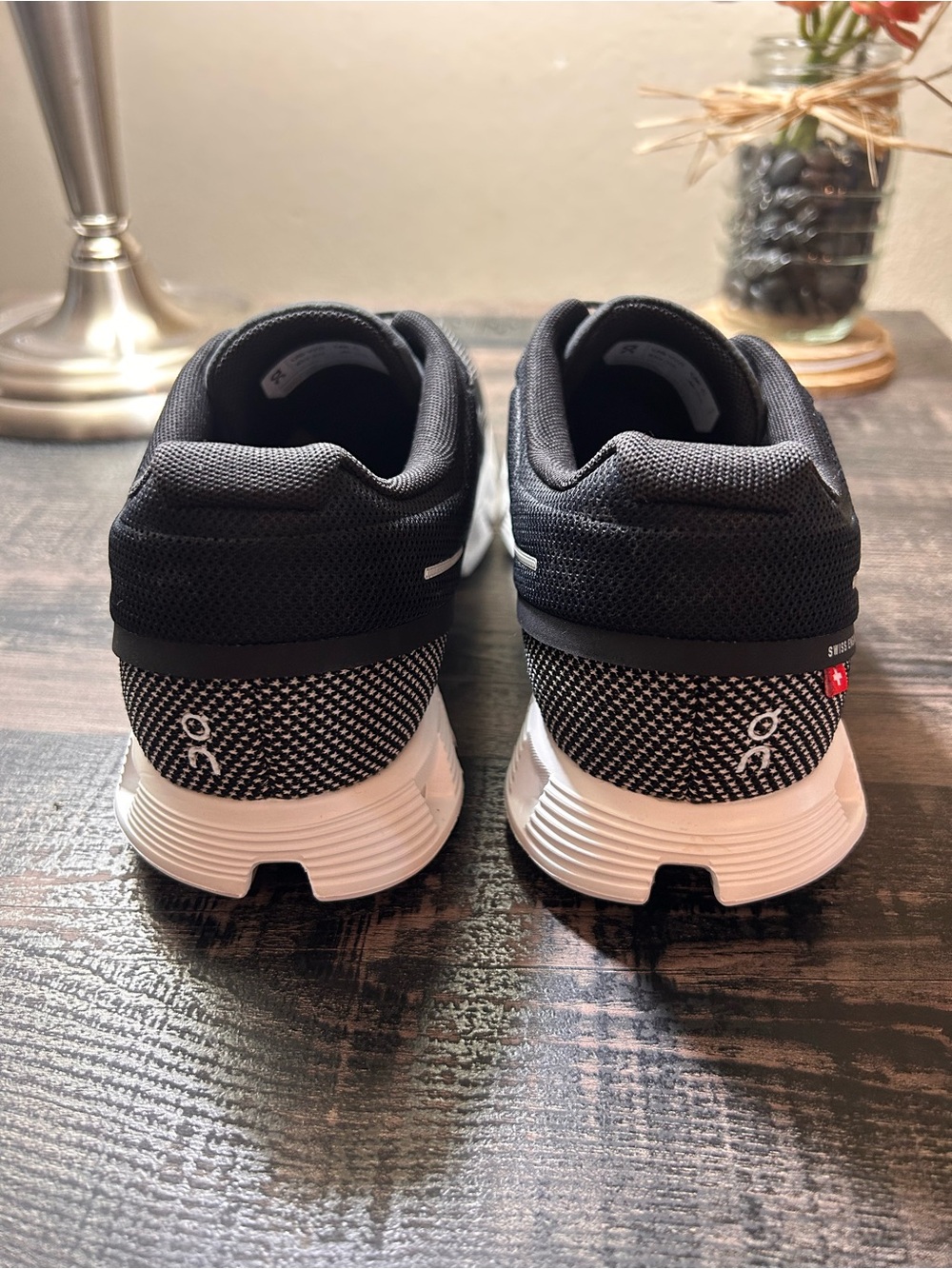 On Cloud Women's Athletic Shoes Walking Running Black/White - Picture 2 of 6